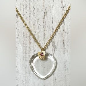 Vintage Crystal Heart 14k Gold plated
Chain Necklace